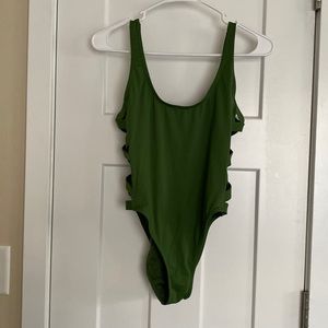 Women’s medium, Nordstrom Rack, green, cheeky, one piece, swimsuit
